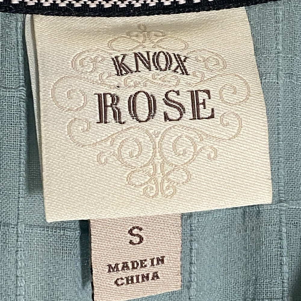 Knox Rose Dress Womens Small Blue Embroidered 3/4 Sleeve Tunic Boho Pockets Tier - Picture 10 of 15
